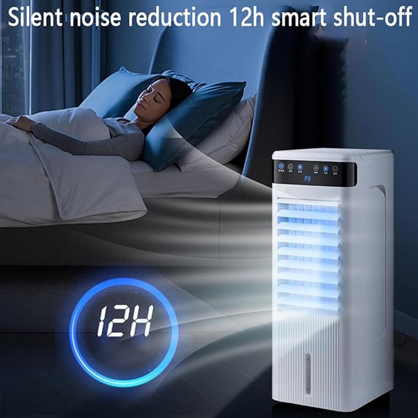  JATIBOSH Ventilateur De Refroidissement De Climatiseurs Portables Avec Refroidissement Sans Drainage 3 Vitesses Plus Grand Réservoir 46dB Silent 12h Timer Air Cooler Avec Ice Box Cooling AC Unit.