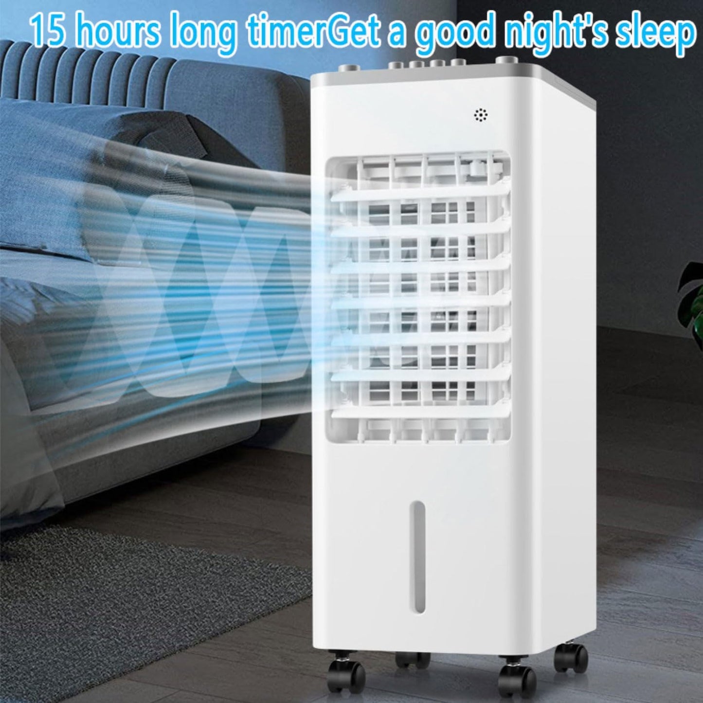 GENERIC Refroidisseur D'air évaporatif 9L 3-en-1 Avec Télécommande, 3 Vitesses Et Minuterie 8H, Humidificateur De Ventilateur De Glace Portable Pour Bureau De Chambre à Coucher, Expérience De Refroidissement
