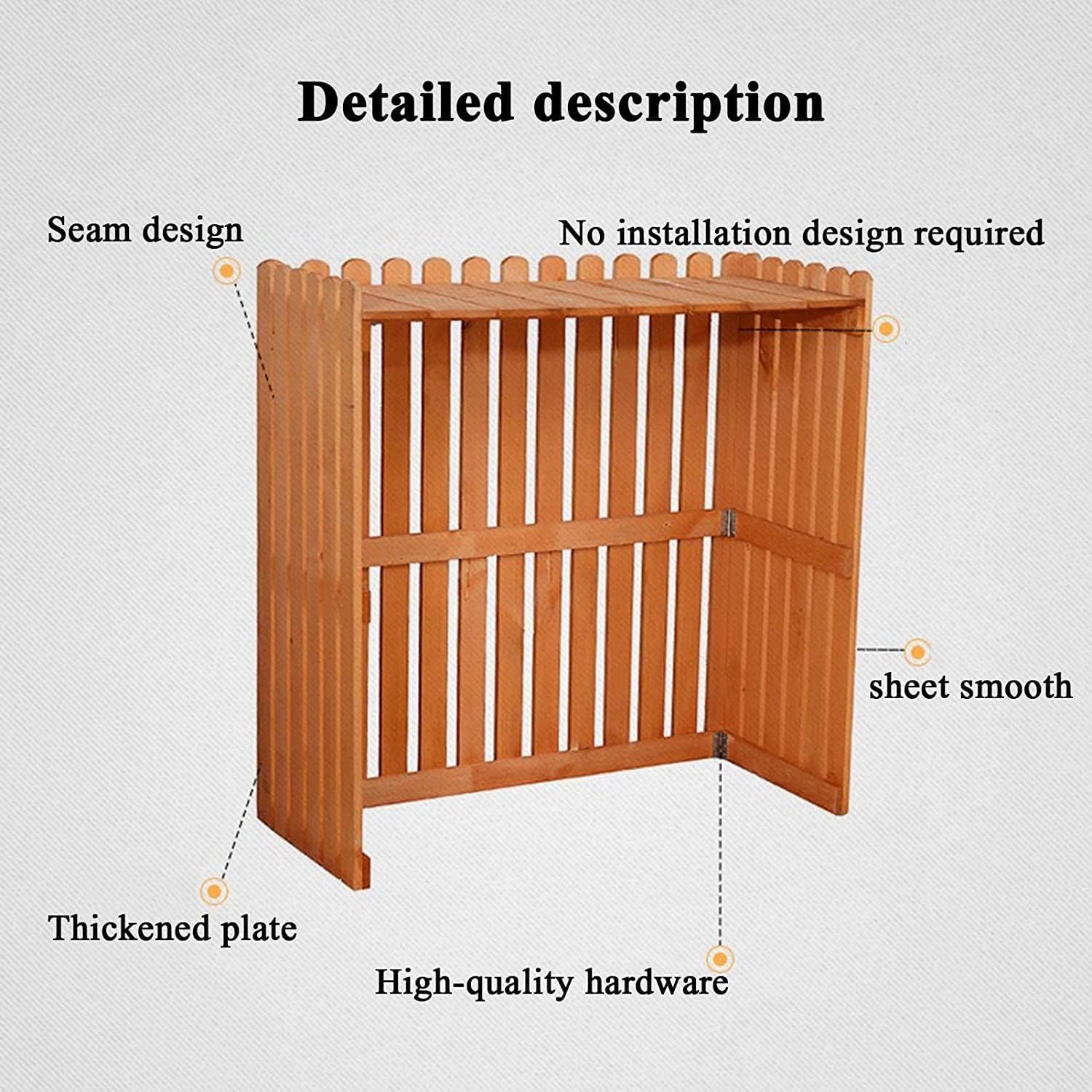 GENERIC Bâche De Protection Robuste Pour Climatiseur Extérieur - Pour L'intimité Et L'esthétique - Blanc - Taille De L'insert - Couverture En Bois Pour Climatisation - Pour Une Utilisation En Extérieur -