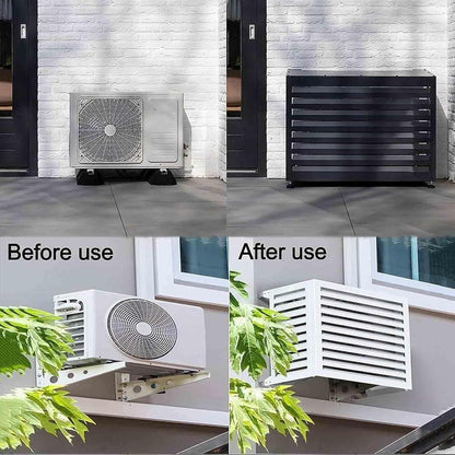 GENERIC Housse De Climatiseur D'extérieur Résistante Aux Intempéries – Protecteur De Pompe à Chaleur En Aluminium Décoratif Et Réduction Du Bruit Pour Toutes Les Saisons – Idéal Pour La Maison Et Le Jardin