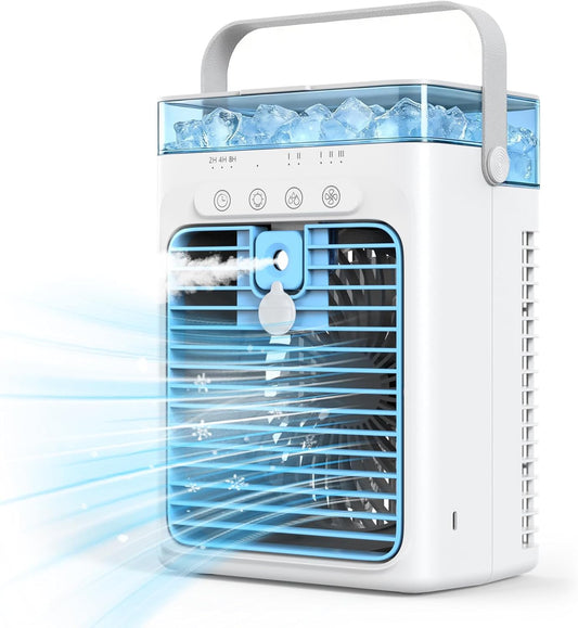  Climatiseur Mobile, 1000ML Climatiseur Portable, Rafraîchisseur D'air évaporatif Personnel, 3 Vitesses, Ventilateur Rafraîchissant Pour Voiture, Bureau, Camping, Chambre, Bureau