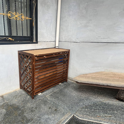 GENERIC Housse Pour Climatiseur Extérieur – Bois Massif Anti-corrosion Design élégant Pour Dissimuler L'unité De Climatisation Et Améliorer Le Rangement Des Plantes – Protection Résistante Aux Intempéries