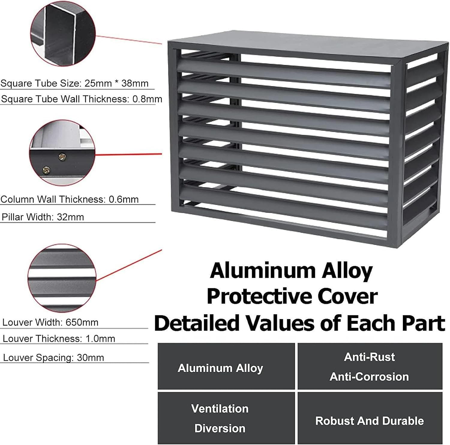  Housse De Protection Pour Climatiseur Extérieur, Résistante Aux Intempéries Et Durable, Pour Unités Extérieures, Protection De Clôture En Aluminium, Support De Fleurs, Po