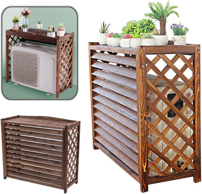  Housse En Bois Pour Climatiseur - Support De Fleurs à Persiennes Pour Cacher Les Unités De Climatisation