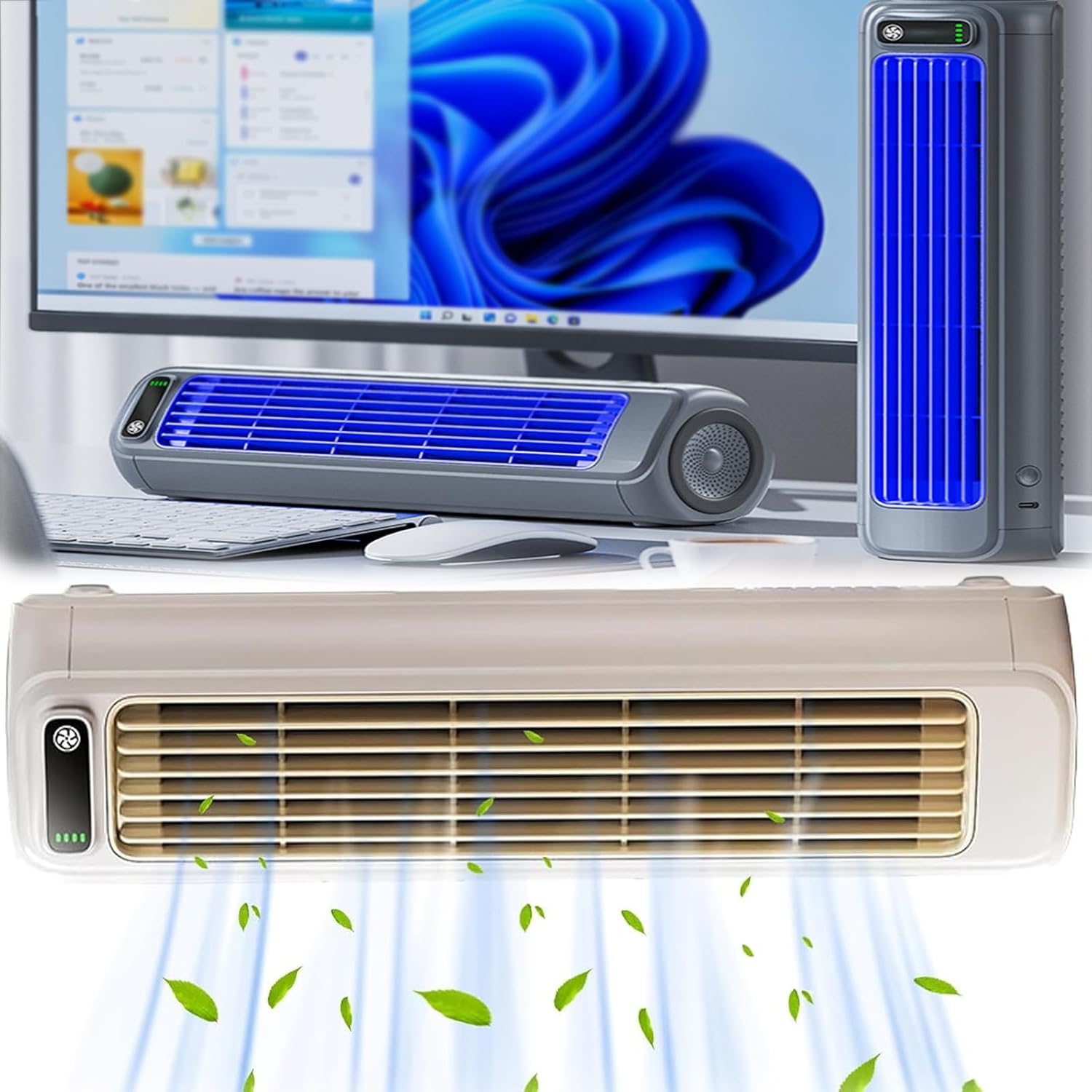  Climatiseur Portable Rechargeable Coldeez Cooling Ace, 150 Btus, 3 Vitesses, Compact, Pour Chambre Et Bureau