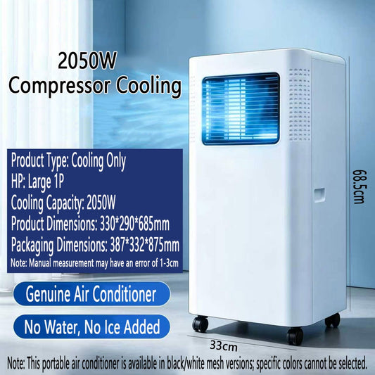  Climatiseur Portable Quiet Smart AC Cools 300 Sq.Ft, Remote Timer Sleep Mode Fenêtre Ventilateur De Refroidissement Pour Chambres à Coucher, Pas De Mur Requis
