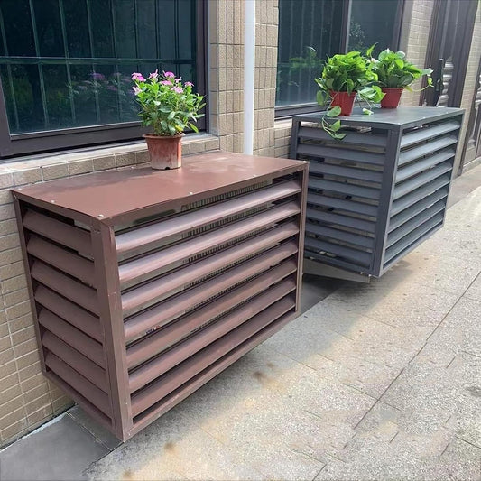 GENERIC Housse En Aluminium Pour Climatiseur Et Clôture De Confidentialité Décorative – Grilles De Protection Extérieures Pour CVC Et Pompes à Chaleur, Poubelle – Design Résistant Aux Intempéries