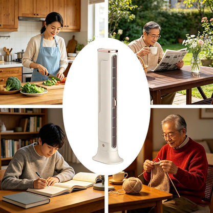  Petit Climatiseur Portable | Mini Tour Sans Pales Rechargeable Par USB | Ventilateur Climatiseur - Pour Bureau Extérieur Intérieur Voyage Camping-Car Garage Atelier Dortoir Cuisine