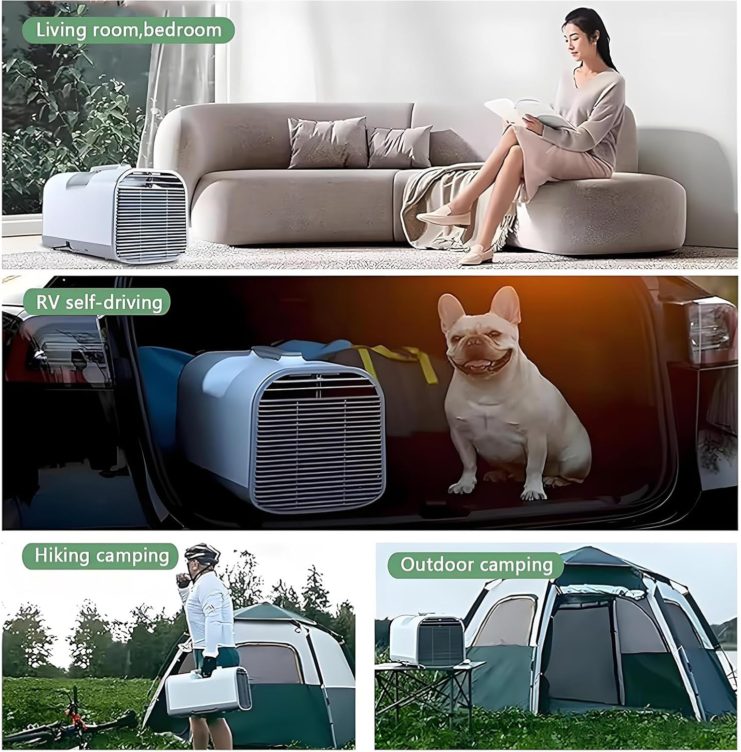 Climatiseur De Voyage Portable à 3 Vitesses, 5200 BTU, Refroidissement Rapide, Climatiseur D'extérieur écoénergétique Pour Camping-Cars, Caravanes Et Caravanes