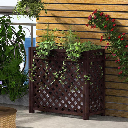 GENERIC Housse En Bois Pour Climatiseur Extérieur, Support à Persiennes En Bois Massif Et Support De Fleurs – Extérieur Du Climatiseur – Ion élégant Pour Unités De Climatisation – 111 Cm
