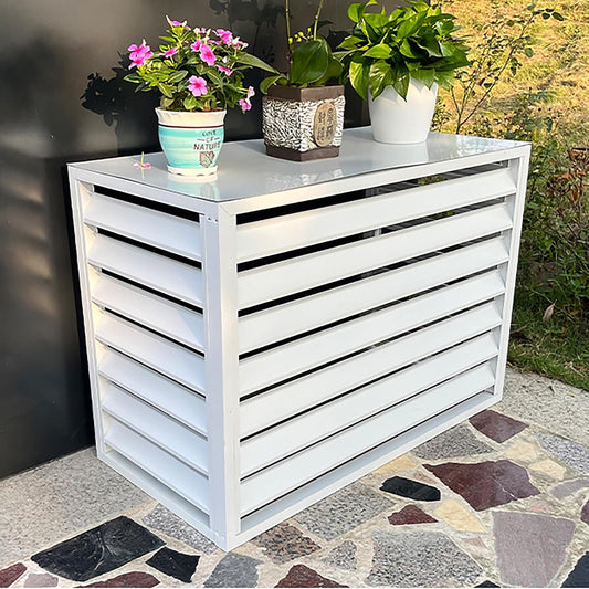  Housse De Protection Pour Climatiseur Extérieur Toutes Saisons Pour Unités Extérieures - Convient Aux Panneaux De Clôture Autoportants Et Aux Boîtiers De Poubelle En Aluminium - Design Résistant Aux