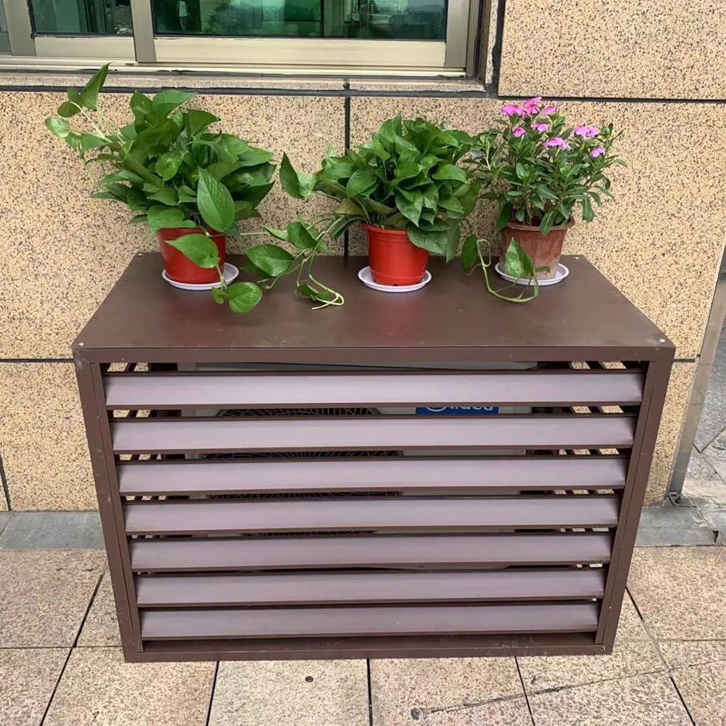 GENERIC Housse De Protection Pour Climatiseur Extérieur – Clôture D'intimité Antivol Toutes Saisons – Protection Pour Unités Climatiques Extérieures – Résistante Aux Intempéries Et Sécurisée