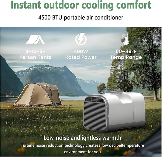  Climatiseur De Voyage Portable à 3 Vitesses, 5200 BTU, Refroidissement Rapide, Climatiseur D'extérieur écoénergétique Pour Camping-Cars, Caravanes Et Caravanes