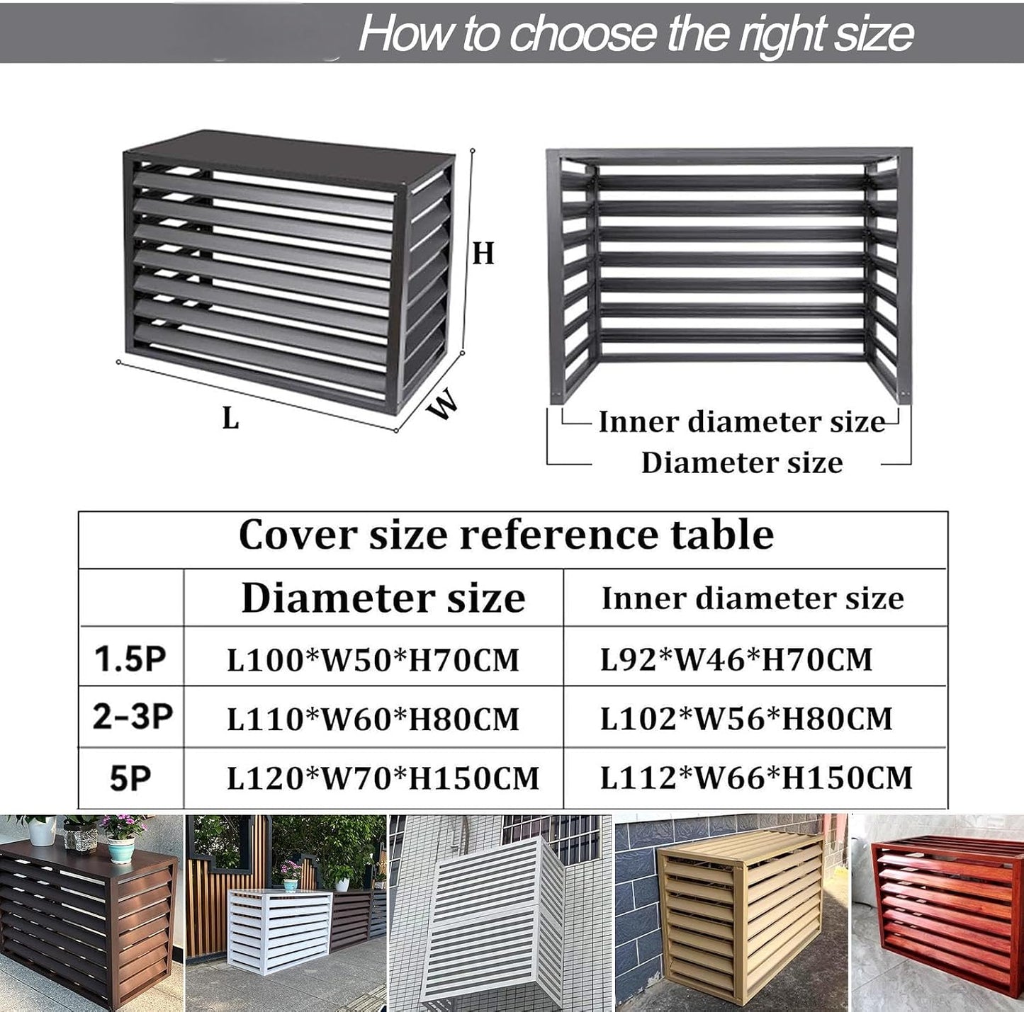  Housse De Protection Pour Climatiseur Extérieur – Ions D'aluminium Résistant Aux Intempéries Pour Unités AC 1,5P/2-3P/5P Et Pompes à Chaleur, Empêche Les Débris Et Le Feuillage