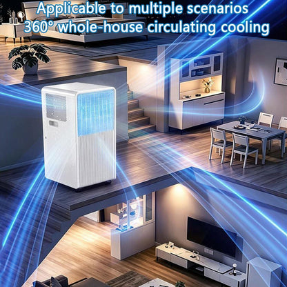  Climatiseur Portable Quiet Smart AC Cools 300 Sq.Ft, Remote Timer Sleep Mode Fenêtre Ventilateur De Refroidissement Pour Chambres à Coucher, Pas De Mur Requis