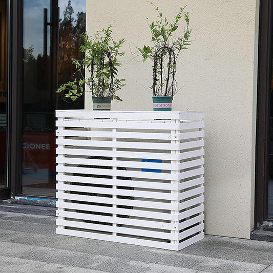  Housse Décorative Pour Climatiseur Pour Clôture Extérieure – Housse En Bois Pour Unité De Climatisation Et Support De Plantes Avec Protection Supérieure Résistante Aux Intempéries Et Design élégant