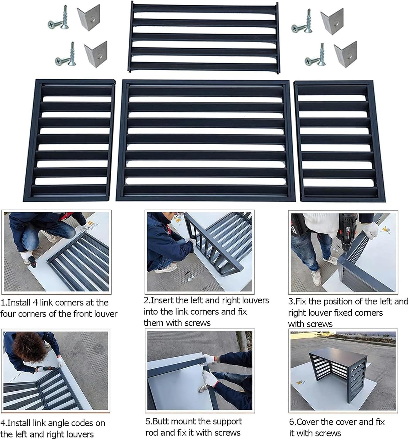  Housse De Protection Pour Climatiseur Extérieur, Résistante Aux Intempéries Et Durable, Pour Unités Extérieures, Protection De Clôture En Aluminium, Support De Fleurs, Po