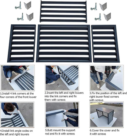 GENERIC Housse De Protection Résistante Aux Intempéries Pour Climatiseur Extérieur – Clôture Antivol Pour Climatiseurs Divisés – Protection Contre Les Intempéries – Convient à La Plupart Des Unités