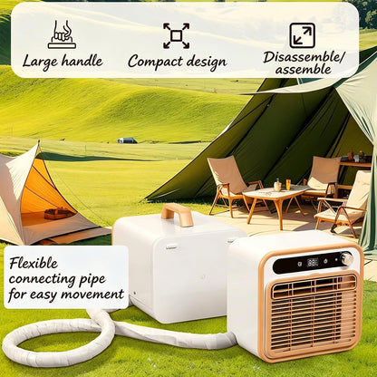 GENERIC Climatiseur Portable Split, 1500W 130m³/h Refroidissement Silencieux Avec Tuyau De Connexion De 2m – Minuterie 12h, Contrôle À Distance/Application WiFi, Léger Pour Tente De Camping, Camion, Camping