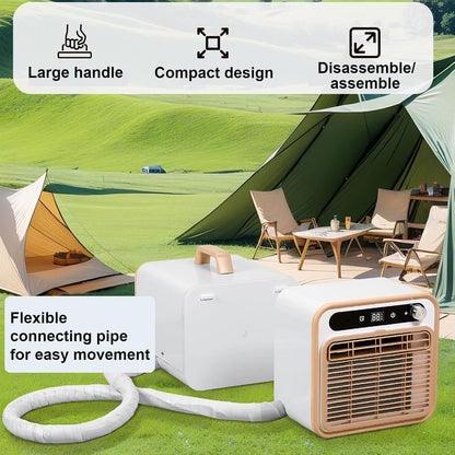  Climatiseur Portable Split, Aucun Tuyau De Conception Pour Les Tentes RVs, Refroidissement Silencieux Avec Télécommande WiFi, Minuterie 12H, Refroidisseur D'air Léger Pour Camping Caravan Small Spaces