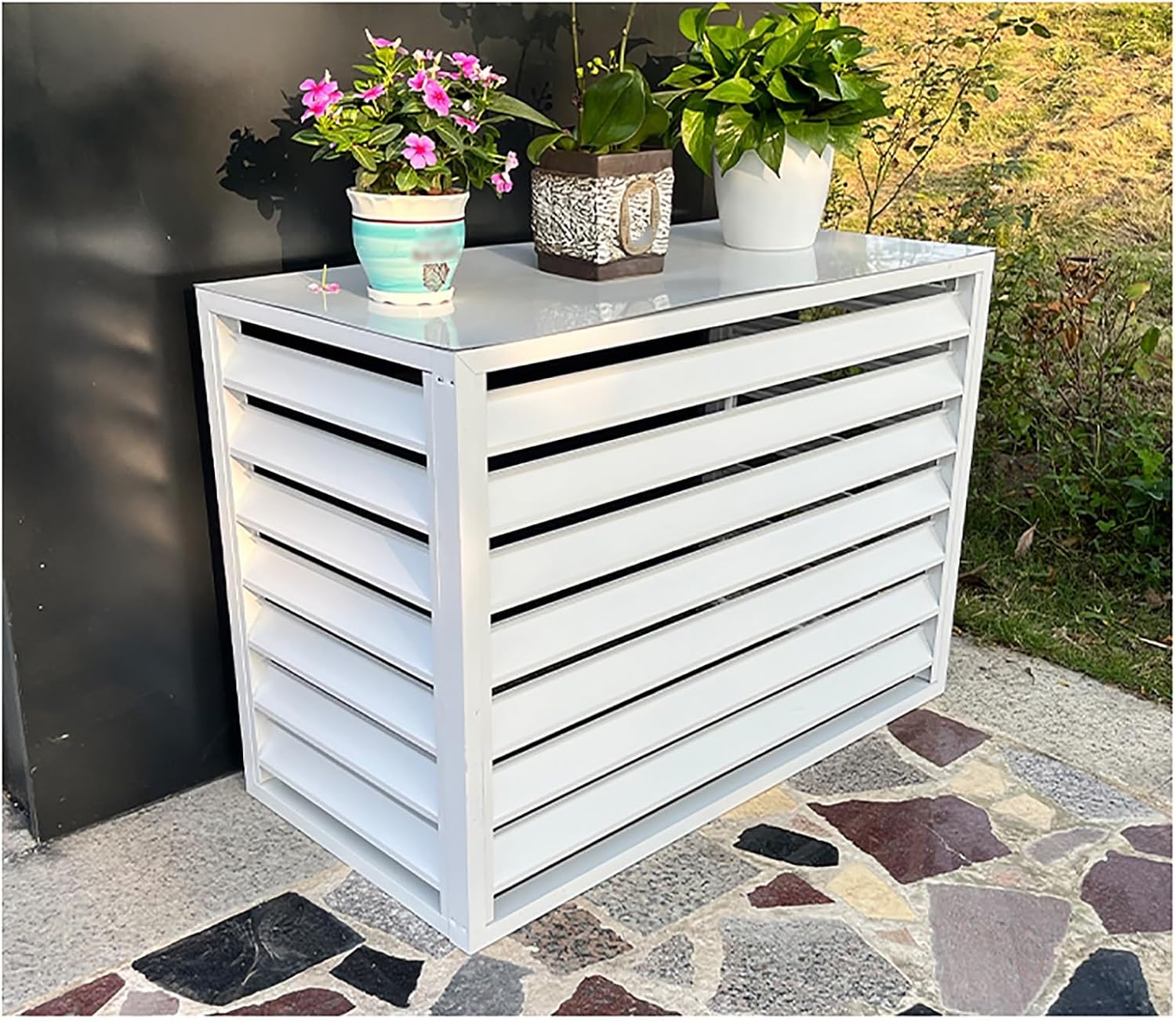 GENERIC Housse De Protection Pour Climatiseur Extérieur – Protection En Aluminium Pour Climatiseur 100 X 50 X 70 Cm, Idéale Pour L'isolation Des Animaux De Compagnie Et La Prévention Des Feuilles, Finition