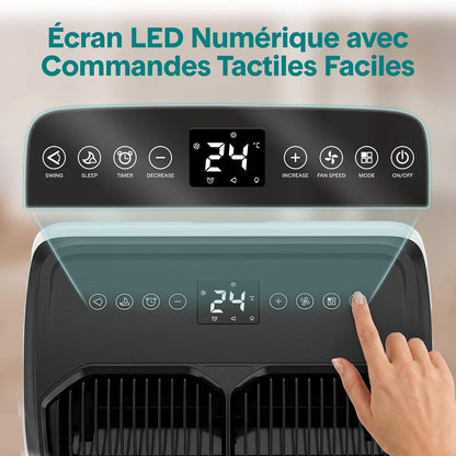  SereneLife Climatiseur Portable 14 000 BTU – Clim Mobile 3 En 1 Silencieuse Avec WiFi, Déshumidificateur, Ventilation, Télécommande Et Kit Fenêtre, Contrôle APP, Minuterie 24 H