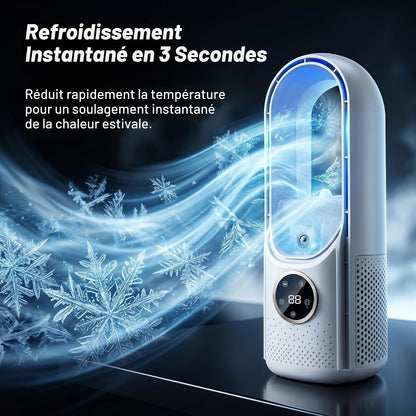 GENERIC Climatiseur Portable, Ventilateur De Refroidissement Alimenté Par USB – 6 Niveaux D'humidité Et Vitesses Pour La Maison/chambre/bureau, Blanc Et Bleu