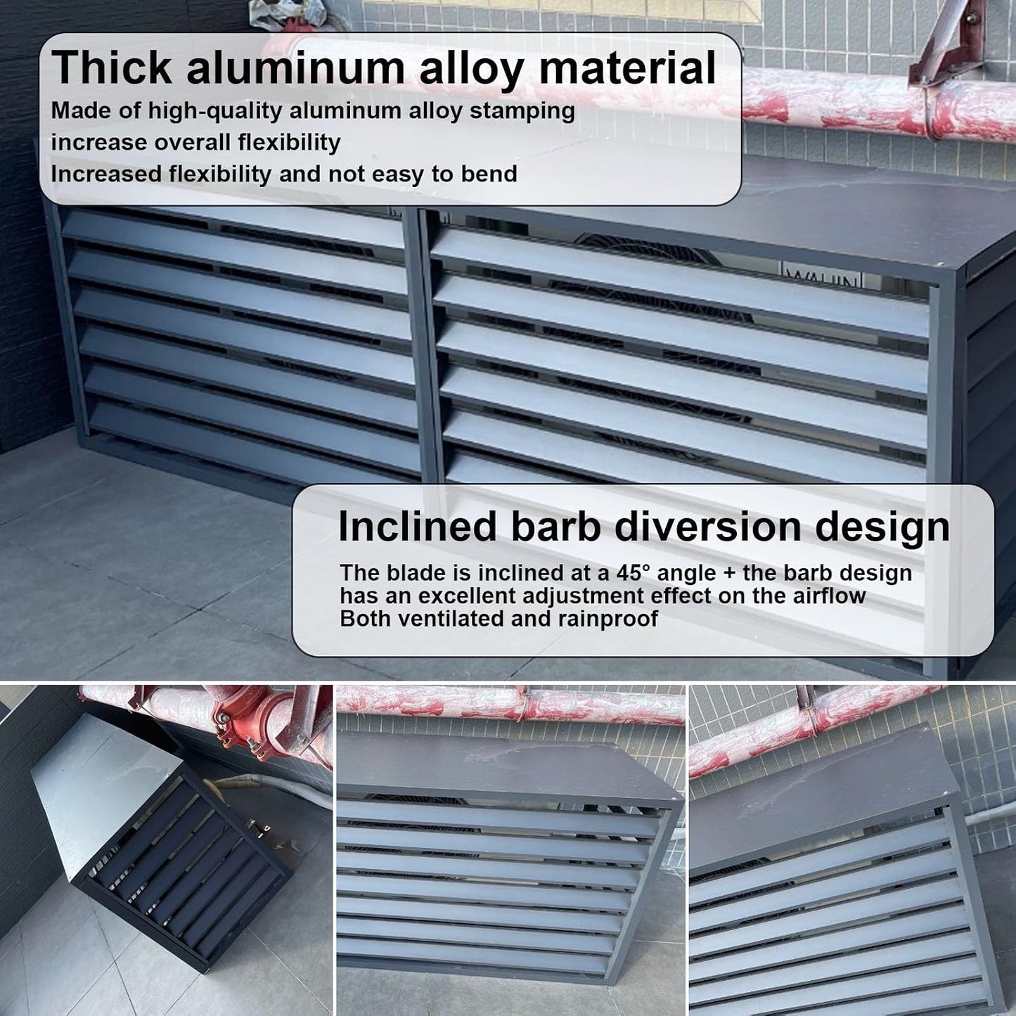 GENERIC Housse De Protection Pour Climatiseur – Protection En Aluminium Pour Unités Extérieures Mini Split AC Couvre Radiateur Pour Systèmes De Climatisation Résistant Aux Intempéries Et