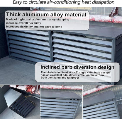 Housse De Protection Pour Climatiseur Extérieur – Ions D'aluminium Résistant Aux Intempéries Pour Unités AC 1,5P/2-3P/5P Et Pompes à Chaleur, Empêche Les Débris Et Le Feuillage