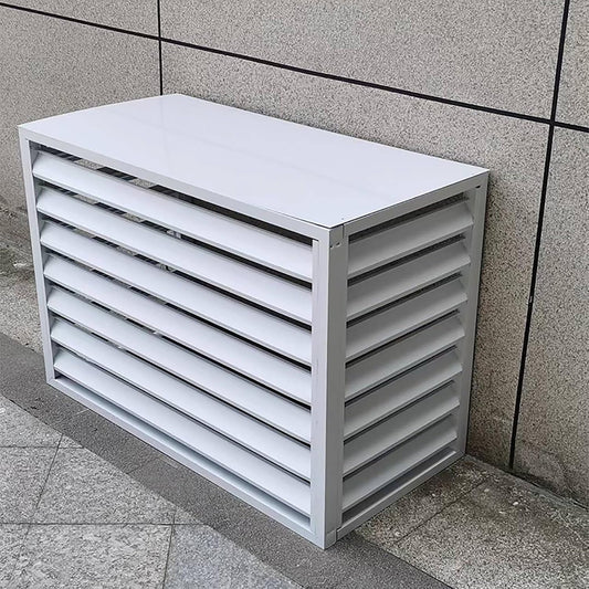  Housse De Protection En Aluminium Pour Climatiseur Et Pompe à Chaleur, Résistante Aux Intempéries, Blanc Et Gris, Taille 100 – Idéal Pour Toutes Les Saisons