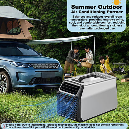 Nouveau Climatiseur Portable Camping 3500 BTU Pour Tente Et Petits Espaces (3–5 M²), Climatiseur Mobile Silencieux Pour Camping-Car, Avec Minuterie Et Télécommande Silver