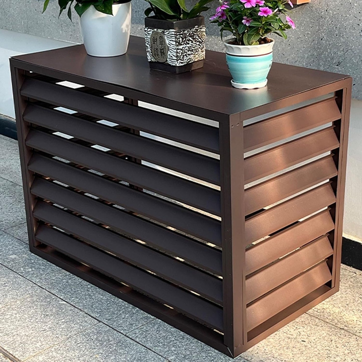GENERIC Housse En Aluminium Pour Climatiseur - Résistante à L'eau Et Au Vent - Design Anti-grêle - Idéale Pour Une Utilisation En Intérieur Et En Extérieur.