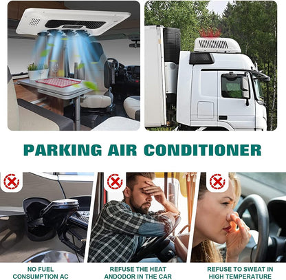 Climatiseur Portable 12V/24V Pour Camping-Car Et Caravane Système De Refroidissement Électrique Écoénergétique, Installation Facile,Faible Bruit Clim Mobile Pour Véhicules Récréatifs 24V